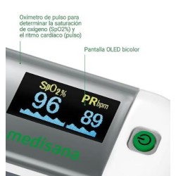 Pulsioxímetro Medisana PM-100. Ritmo cardíaco y oxígeno en sangre
