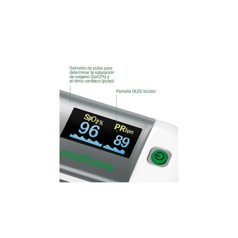Pulsioxímetro Medisana PM-100. Ritmo cardíaco y oxígeno en sangre