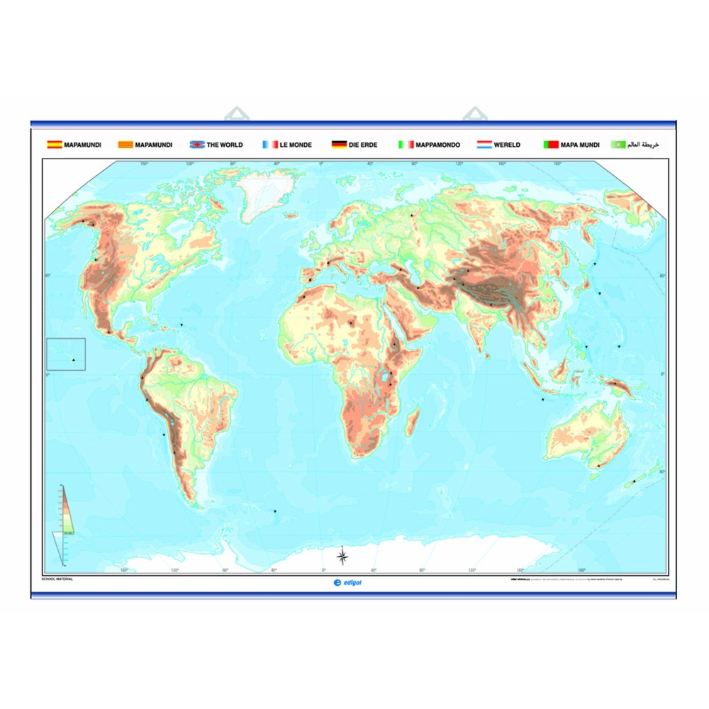 Mapa mural mut retolable 1300x1000 mm. Mapamundi