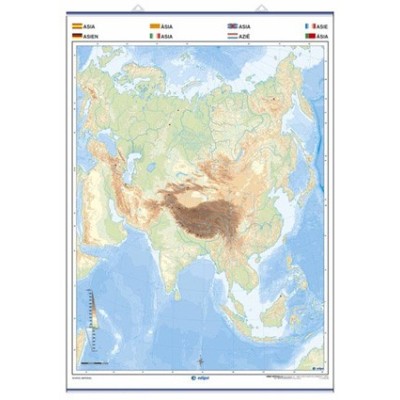 Mapa mural mudo rotulable 1000x1300 mm. Asia