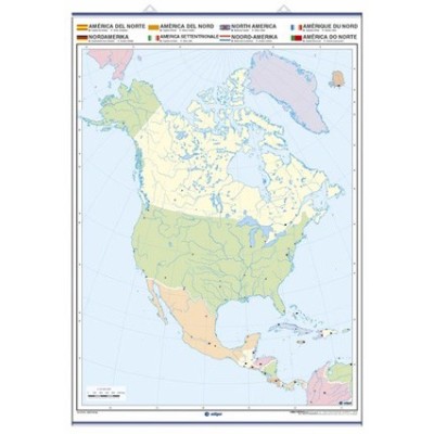 Mapa mural mut retolable 1400x1000 mm. Amèrica del Nord