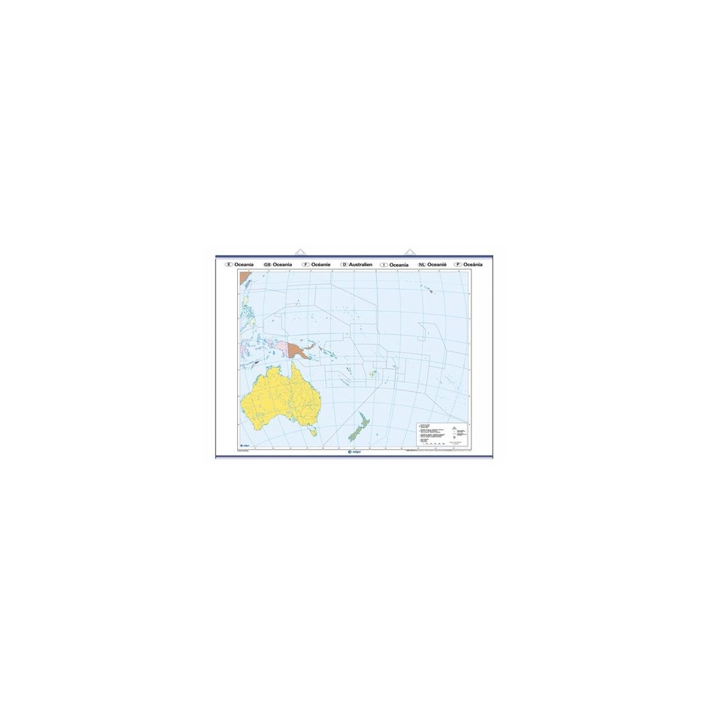 Mapa mural mut retolable 1000x1400 mm. Oceania