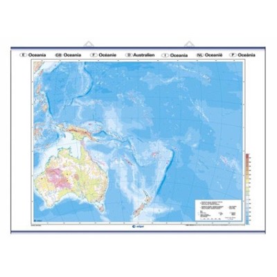 Mapa mural mut retolable 1000x1400 mm. Oceania        