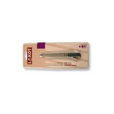 Cúter metàl·lic inox autobloqueig amb protector. Fulla 9 mm