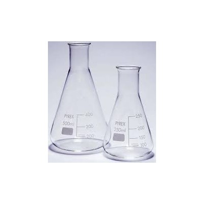 Matrassos Erlenmeyer vidre Pyrex 50 ml. Capsa 10 unitats