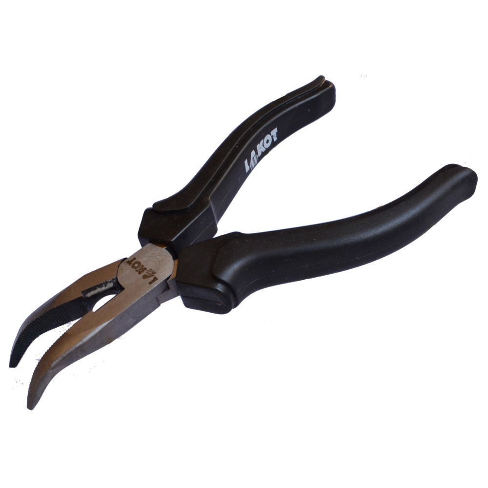 Alicates punta acodada con mango acetato. Tamaño 150 mm
