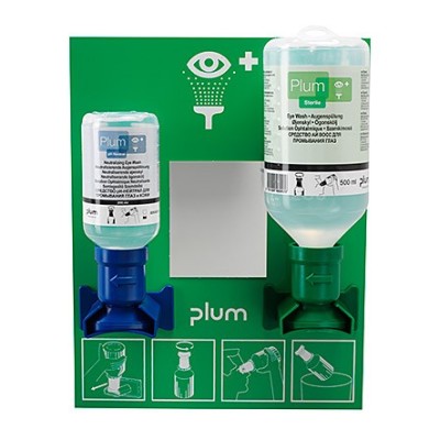 Lavaojos mural abierto Plum RDB-007. Frascos soluciones un ojo