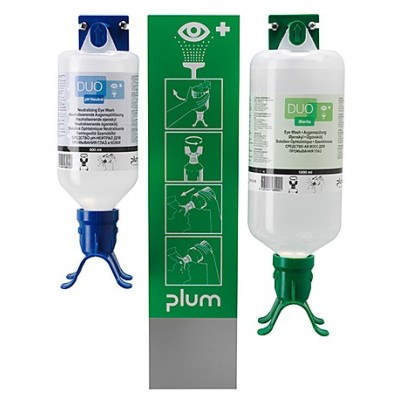 Lavaojos mural abierto Plum RDB-009. Frascos soluciones dos ojos