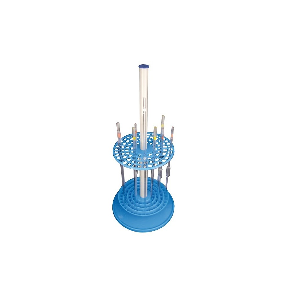 Soporte pipetas circular plástico PP. Capacidad 94 piezas