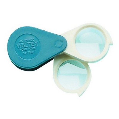 Lupa plegable doble lent orgànica 2x-6x-10x. Base plàstic 22 mm