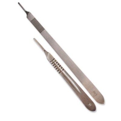 Mànec bisturí dissecció número 3. Recte 125 mm