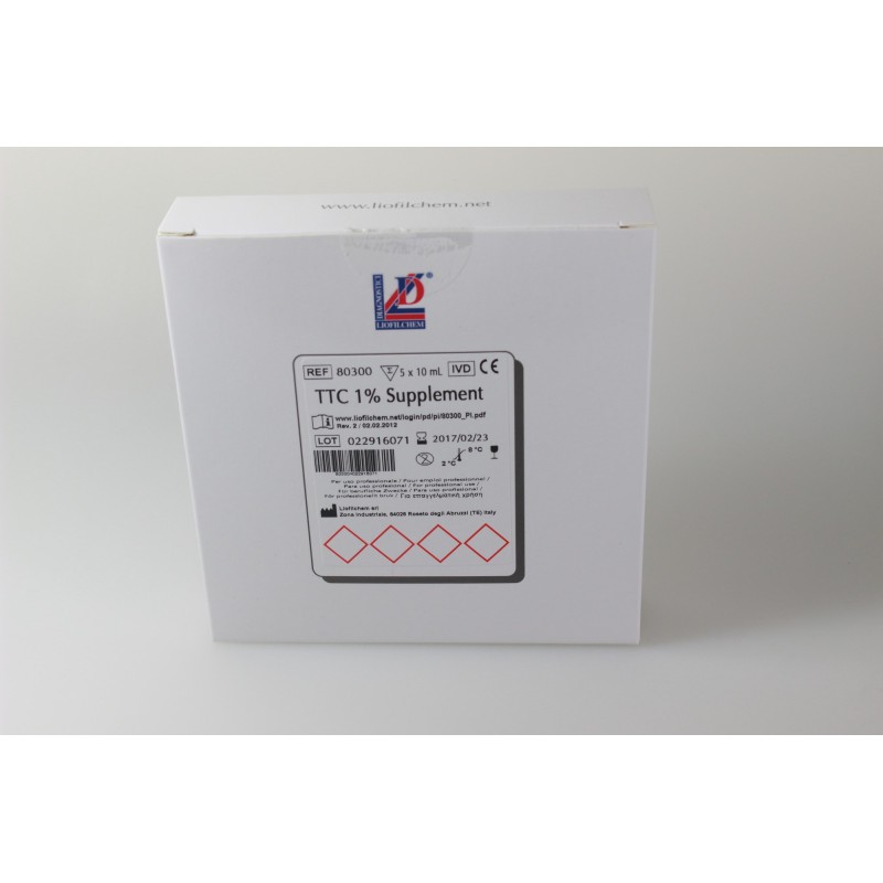 Suplement trifeniltetrazole clorur 1% (TTC) L-80300. Capsa 5x10