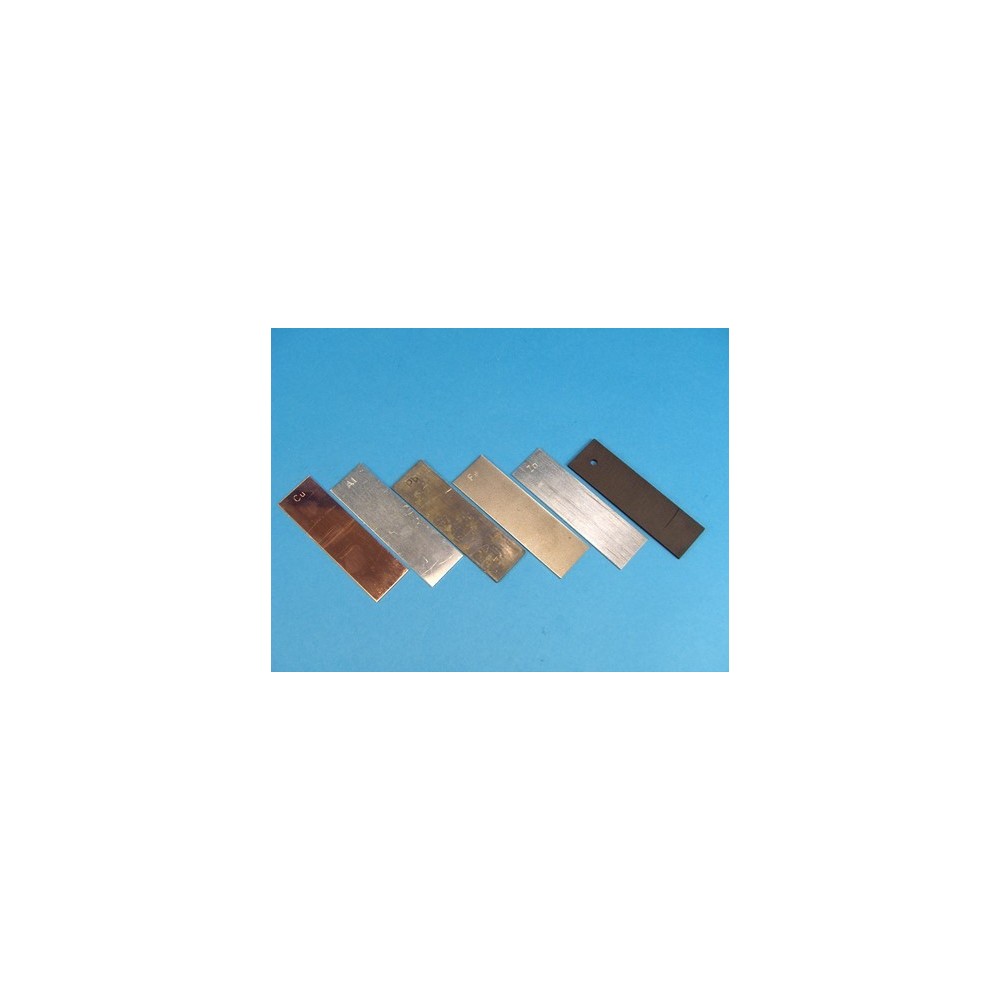 Elèctrode plom (Pb). Làmina rectangular 25x85 mm