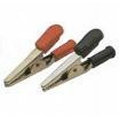 Pinces cocodril mànecs aïllats pas banana 4 mm DH-64. Vermelles