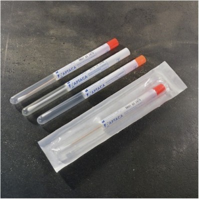 Escovillons fusta punta cotó estèrils en tub. Capsa 400 unitats