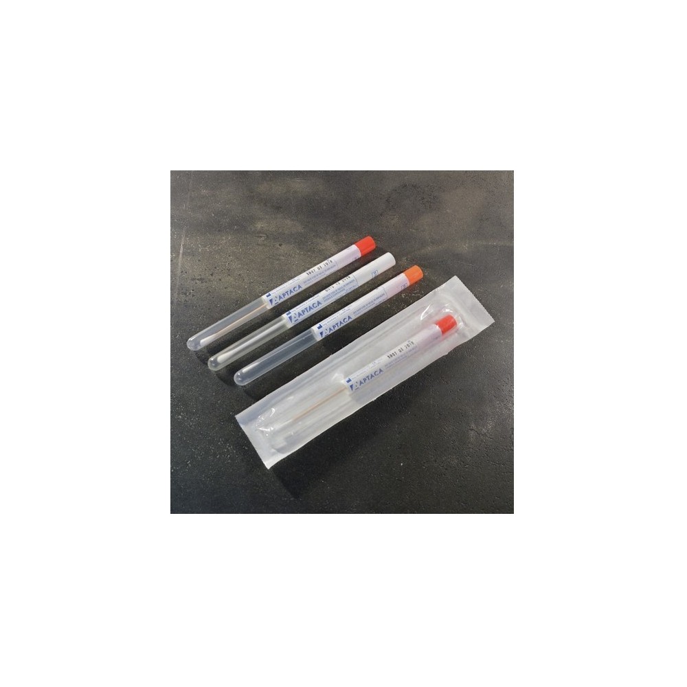 Escovillons fusta punta cotó estèrils en tub. Capsa 500 unitats