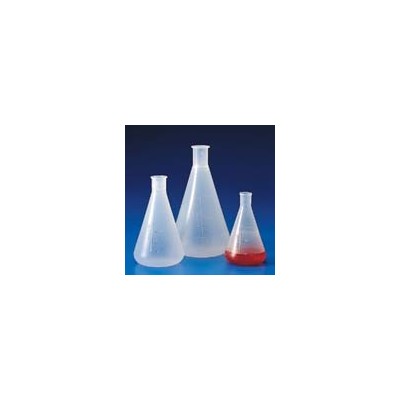 Matraz Erlenmeyer plástico PP graduado. Capacidad 125 ml