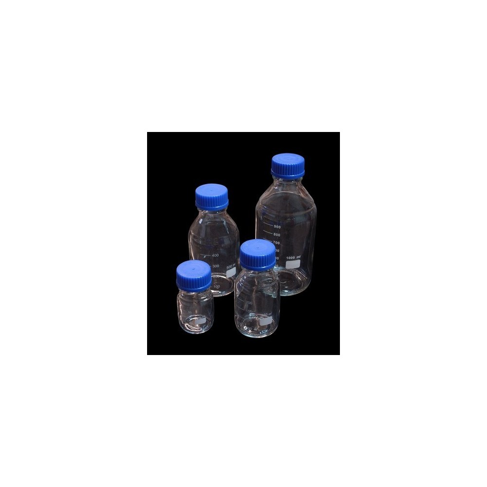Flascó vidre borosilicat graduat amb rosca ISO. Capacit 100 ml