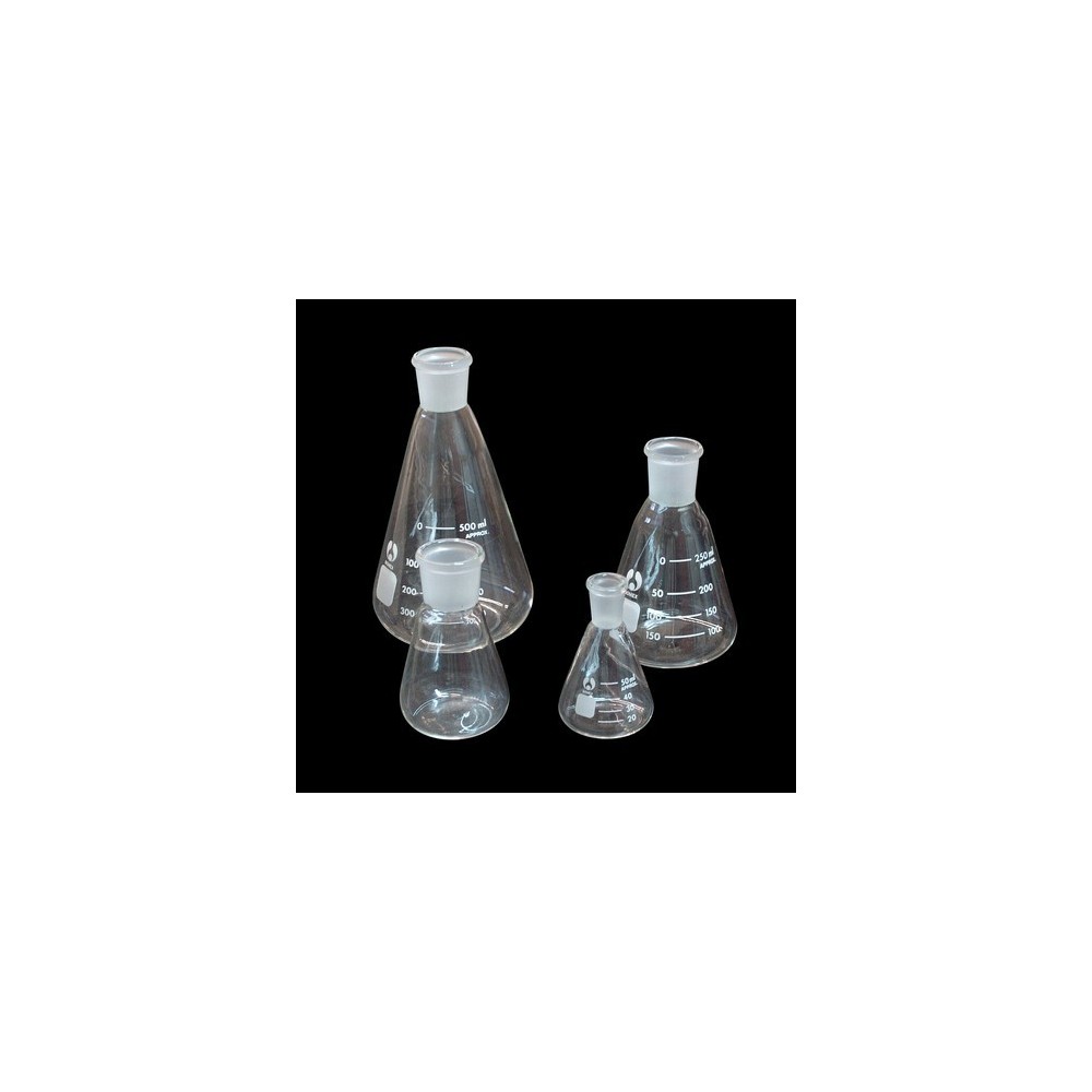 Matràs Erlenmeyer esmerilat 29/32. Capacitat 100 ml