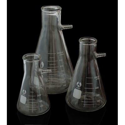 Matraz Kitasato vidrio con boca 44 mm. Capacidad 1000 ml