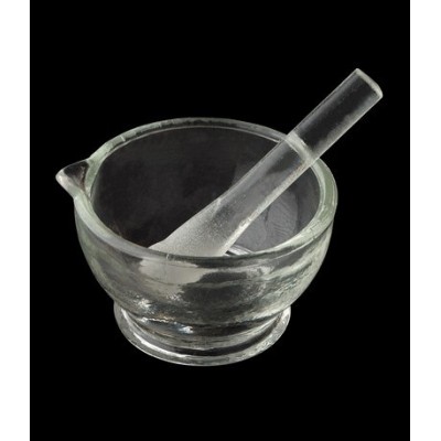 Morter vidre amb bec i mà. Mides 50x80 mm (100 ml)