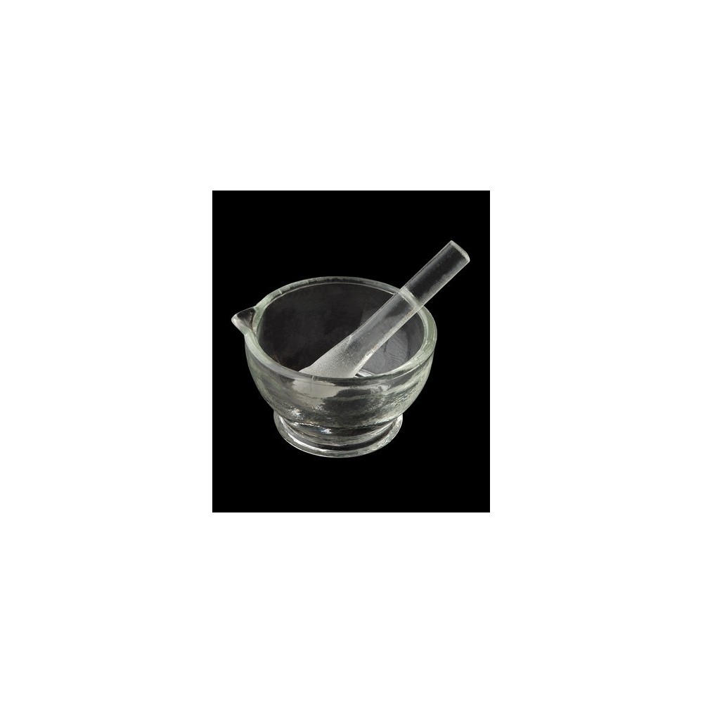 Mortero vidrio con pico y mano. Medidas 60x100 mm (200 ml)