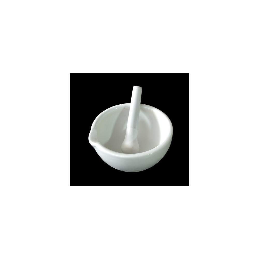 Morter porcellana amb bec i mà. Mides 62x130 mm (300 ml)