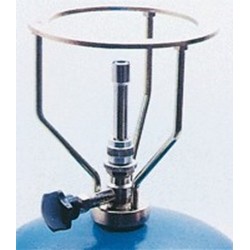 Soporte trípode acoplable bombonas camping. Aro 140 mm