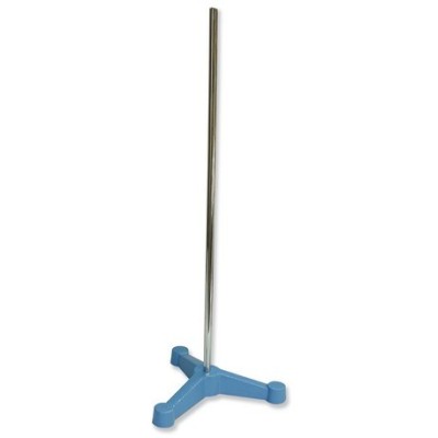 Soporte pie trípode barra 10x900 mm. Pie fundición 175x300 mm