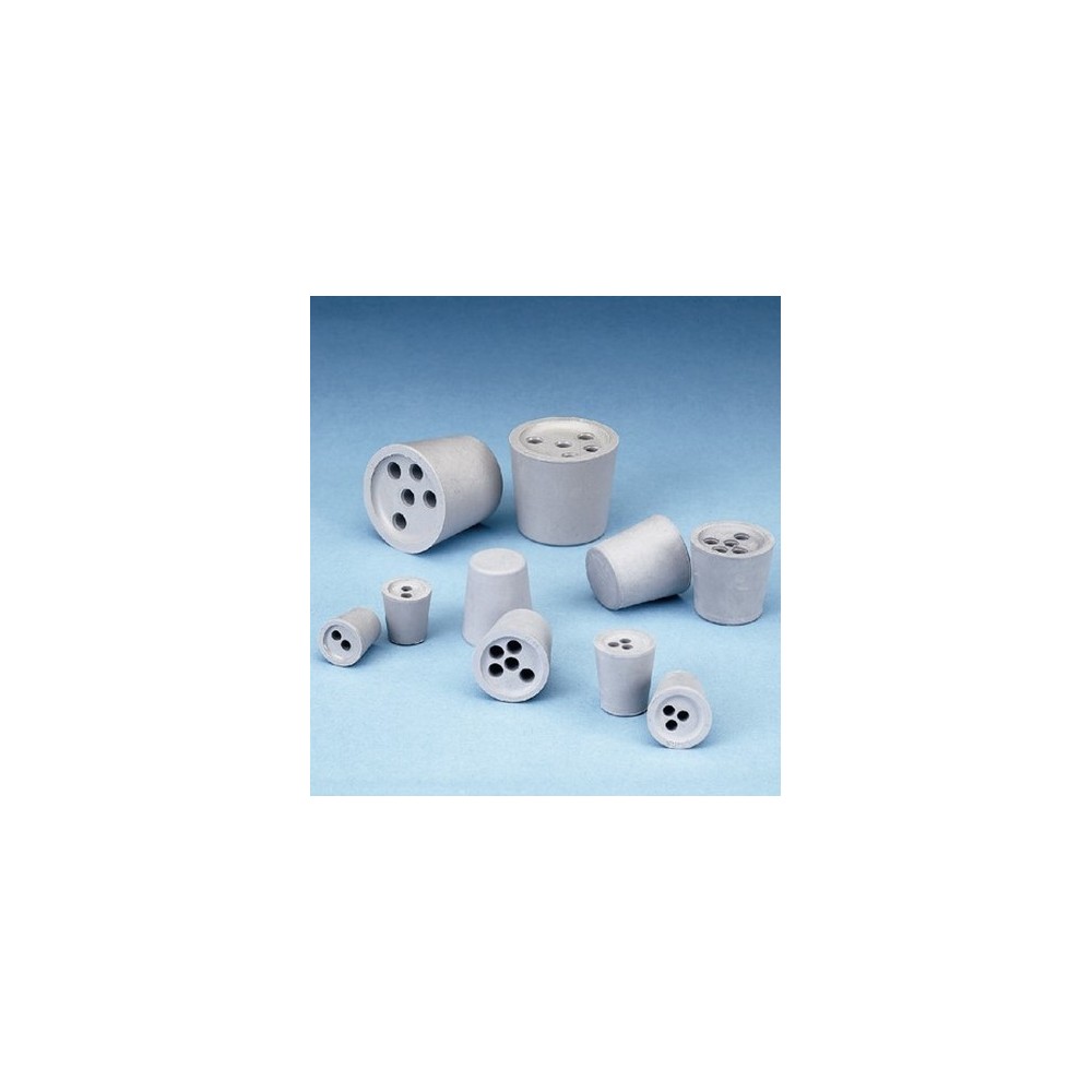 Tap goma gris 5 preforats Ver-45P. Mides 45x38x35 mm