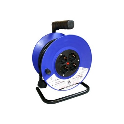 Alargador eléctrico 3x1'5 mm con 4 bases. Longitud 25 metros