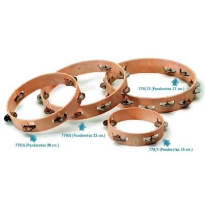 Aro pandereta con 8 pares sonajeros. Diámetro 250 mm