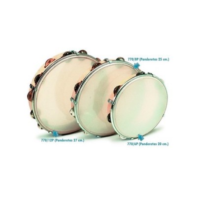 Pandero pell sintètica regulable amb maça. Diàmetre 250 mm