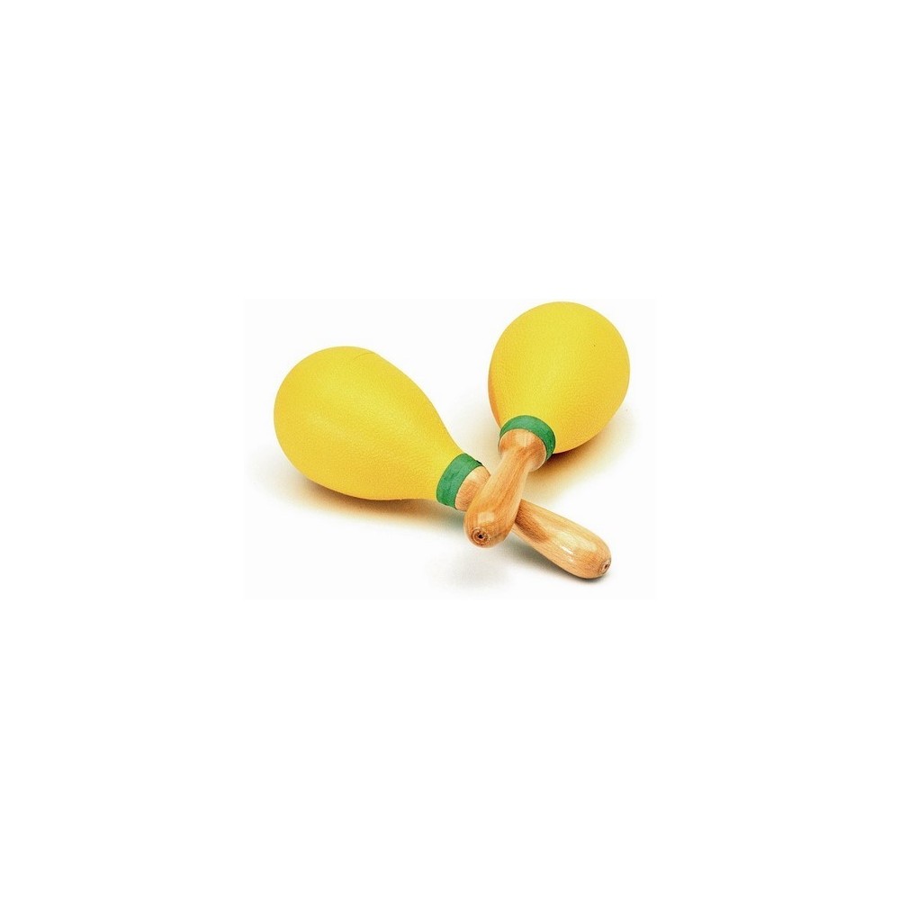 Maraques ovalades amb mànec fusta. Parell