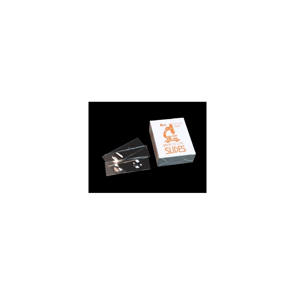 Portaobjectes polits amb dues cavitat 26x76 mm. Capsa 50 peces