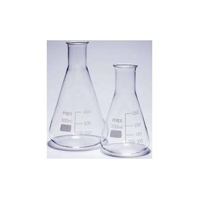 Matràs Erlenmeyer vidre Pyrex. Capacitat 25 ml