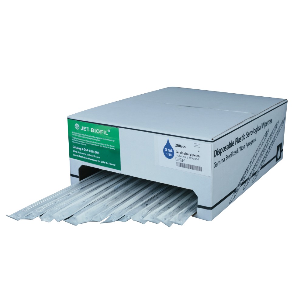 Pipetas graduadas plástico PS estériles 2 ml. Caja 500 unidades