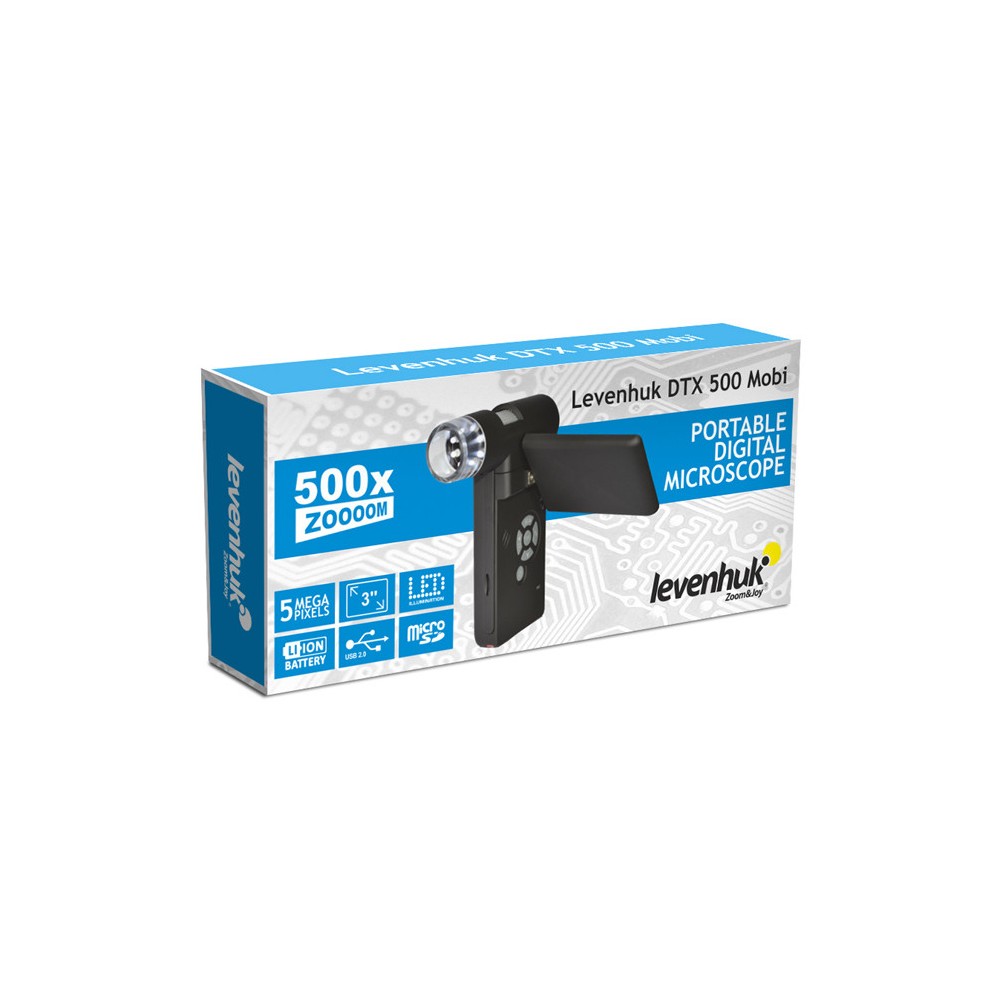 Microscopi digital USB Levenhuk 500 Mobi. Sensor 5 Mp (20x-500x)