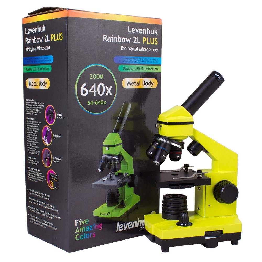 Microscopi Levenhuk 2L-PLUS amb kit experiments. Monocular 64-640x