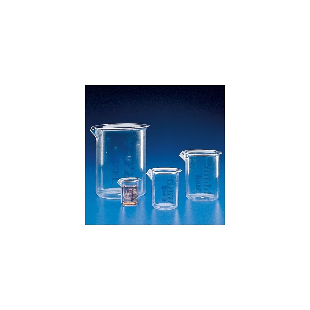 Vas precipitats plàstic PMP graduat. Capacitat 250 ml