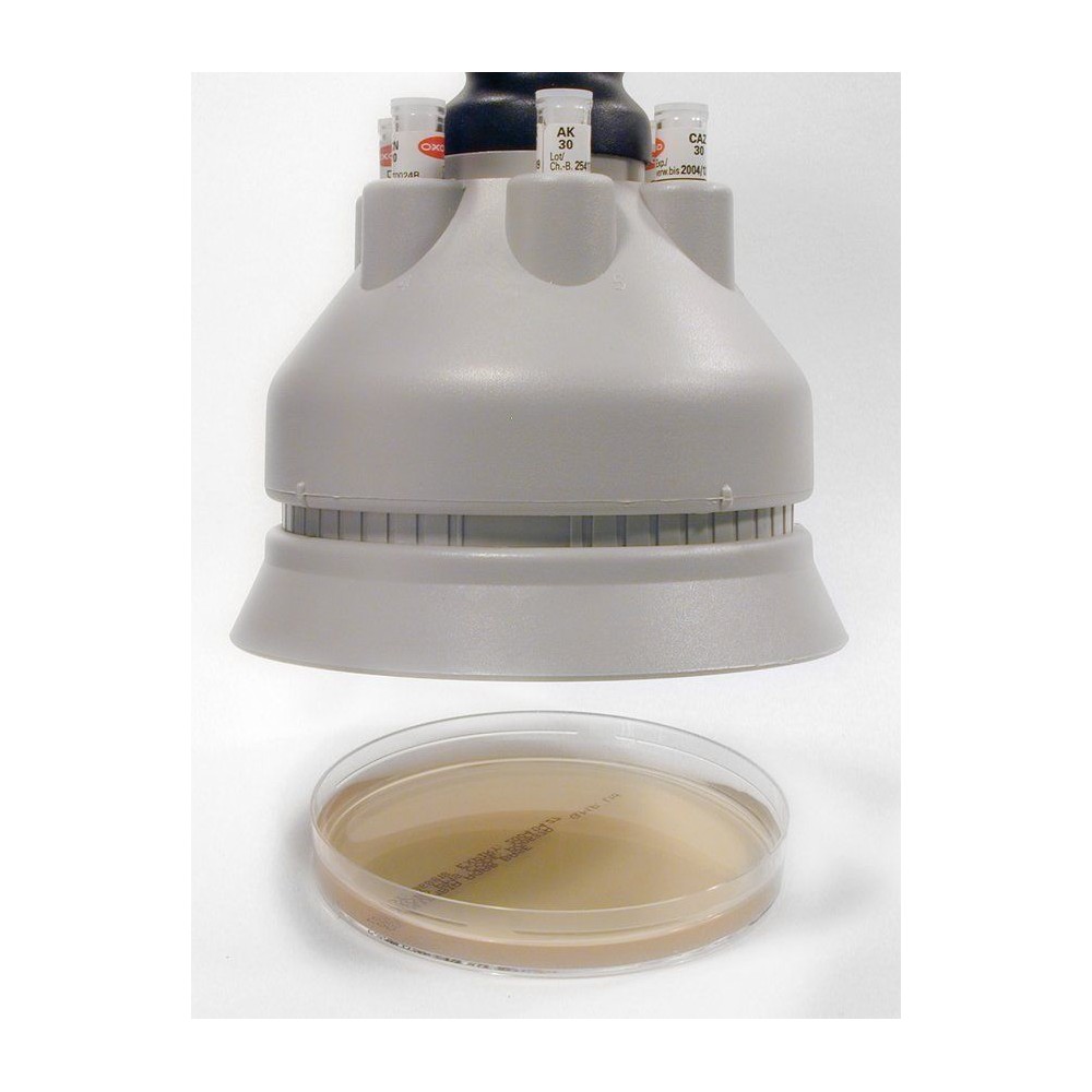 Dispensador discos antibiogramas 90 mm ST-90. Capacidad 6 tubos