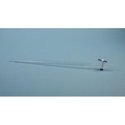 Smooth glass burette conic stopcock PTFE graduated 0'05 ml. Capacity 10 ml