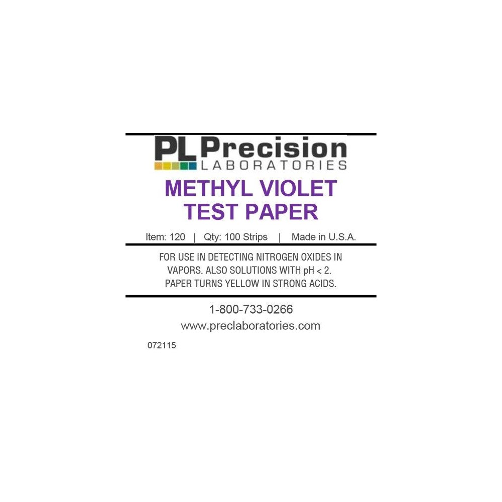 Tires indicadores paper violeta de metil P-120. Tub 100 unitats