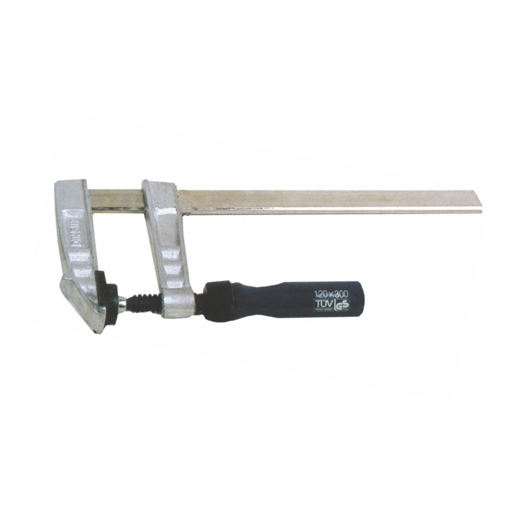 Sargento metálico barra plana MT-14572. Medidas 80x300 mm