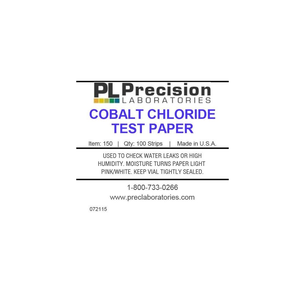 Tires reactives paper cobalt II clorur P-150. Tub 100 unitats