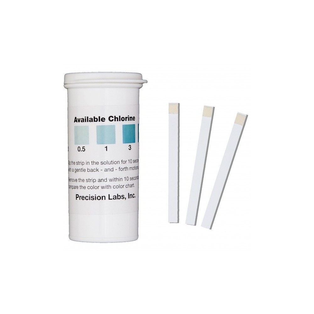 Tires reactives clor 0-0'5-1-3-5 ppm CHL-05. Tub 50 unitats