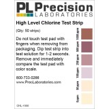 Tiras reactivas cloro 0-50-100-250-500-1000 ppm CHL-100. Tubo 100 unidades