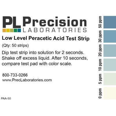 Tires reactives àcid paracètic 0-5-10-20-30-50. Tub 50 unitats