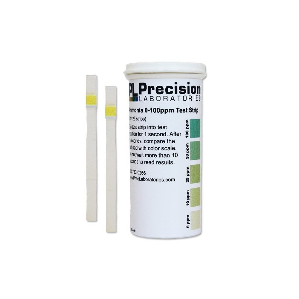 Tires reactives amoníac 0-10-25-50-100 ppm AMM-100. Tub 25 unitats