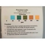 Tiras reactivas cloro 0-25-50-100-200-300 ppm CHL-200. Tubo 50 unidades